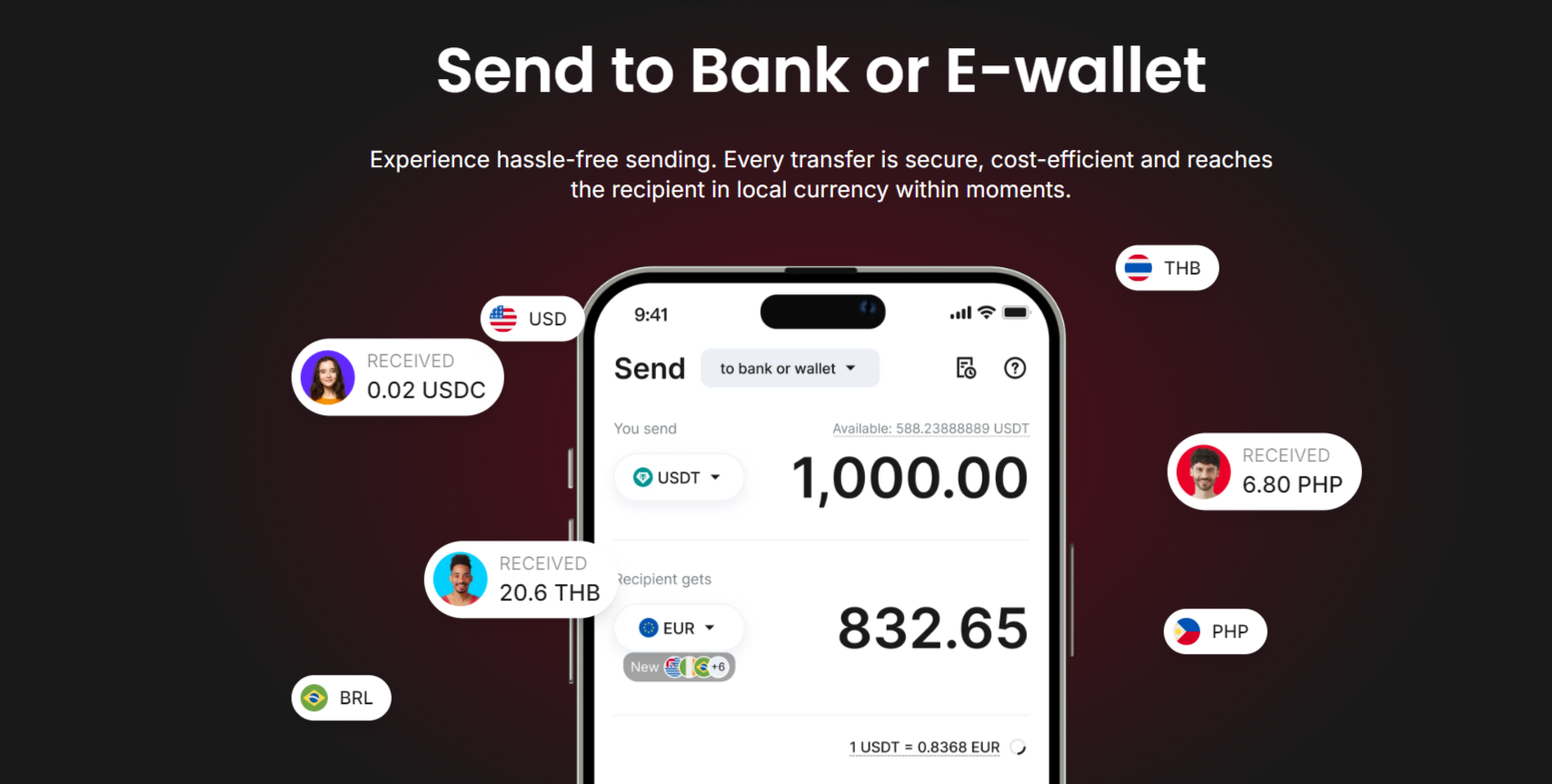 Send to Bank or E-wallet UI
